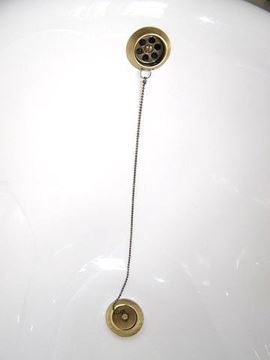 POLYSAN RETRO designový vanový sifon, se zátkou, bronz 71690 Obrázek - fotka