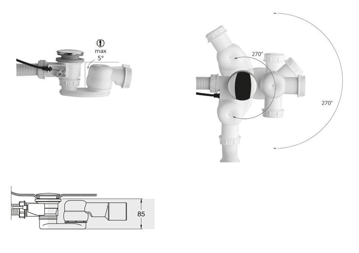 POLYSAN vanový sifon DN40, s převlečnou maticí 6/4 71712 Obrázek - fotka