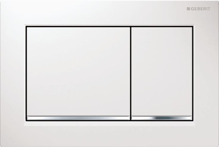 GEBERIT OMEGA 20 SQUARE ovládací tlačítko pro dvě splachování, plast, bílá/lesklý chrom 115.080.KJ.1 Obrázek - Hlavní obrázek