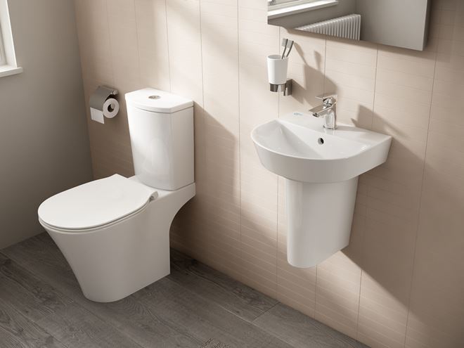 IDEAL STANDARD CONNECT AIR ARC umývátko 40 cm, s otvorem pro baterii a přepadem E070101 Obrázek - fotka