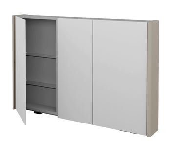 DŘEVOJAS ENZO GA3OE 120 zrcadlová skříňka 115,6x74,1x15,3 cm, osvětlení s regulací stmívání, s vypínačem a el. zásuvkou, lamino/MDF, vysoce lesklá bílá 59487 Obrázek - fotka