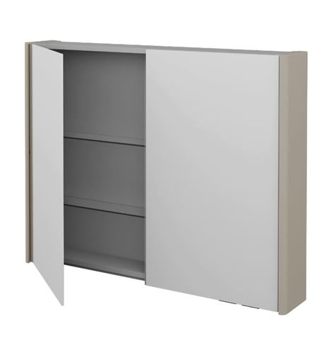 DŘEVOJAS ENZO GA2OE 100 zrcadlová skříňka 95,6x74,1x15,3 cm, osvětlení s regulací stmívání, s vypínačem a el. zásuvkou, lamino/MDF, vysoce lesklá bílá 59470 Obrázek - fotka