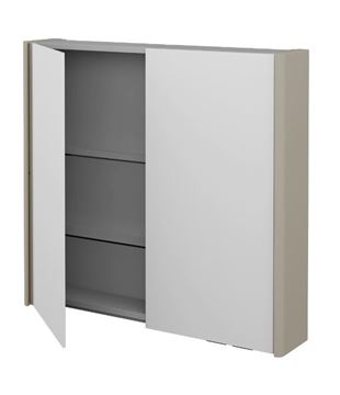 DŘEVOJAS ENZO GA2OE 80 zrcadlová skříňka 80,6x74,1x15,3 cm, osvětlení s regulací stmívání, s vypínačem a el. zásuvkou, lamino/MDF, vysoce lesklá bílá 59463 Obrázek - fotka
