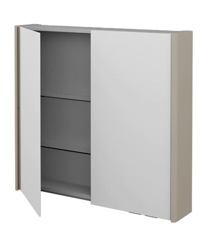 DŘEVOJAS ENZO GA2OE 80 zrcadlová skříňka 80,6x74,1x15,3 cm, osvětlení s regulací stmívání, s vypínačem a el. zásuvkou, lamino/MDF, vysoce lesklá bílá 59463 Obrázek - fotka
