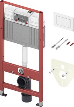 TECE BASE montážní prvek pro WC 112 cm, se splachovací nádržkou Base a s tlačítkem, bílá