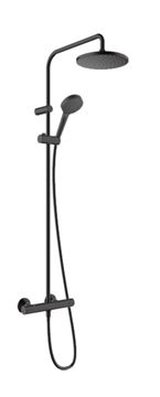 HANSGROHE VERNIS BLEND SHOWERPIPE 200 sprchový set s termostatickou baterií, horní sprcha, ruční sprcha se 2 proudy, tyč, hadice, matná černá