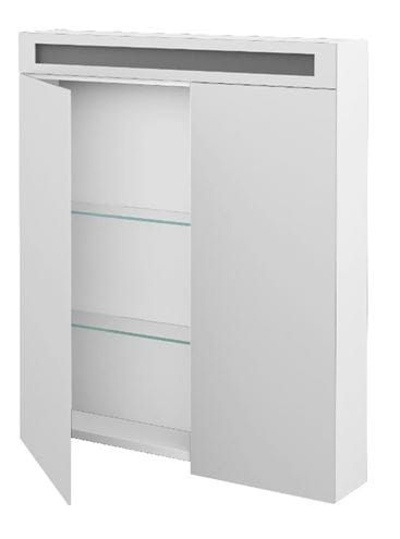 DŘEVOJAS MAX GA2NO 70 zrcadlová skříňka 70x82x13,8 cm, osvětlení, lamino, lesklá bílá 69134 Obrázek - fotka