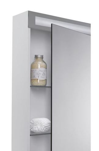 DŘEVOJAS MAX GA2NO 70 zrcadlová skříňka 70x82x13,8 cm, osvětlení, lamino, lesklá bílá 69134 Obrázek - fotka