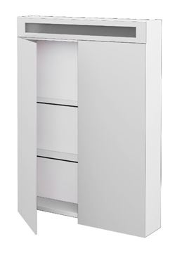 DŘEVOJAS MAX GA2O 60 zrcadlová skříňka 60x82x13,8 cm, osvětlení, lamino, lesklá bílá 69158 Obrázek - fotka