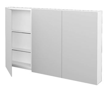 DŘEVOJAS PREMIUM GA3E 120 zrcadlová skříňka 120x73,9x13,8 cm, s el. zásuvkou, lamino, lesklá bílá 49235 Obrázek - fotka