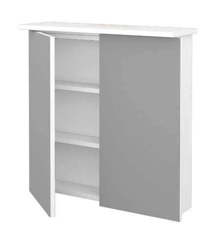 DŘEVOJAS SANI GA2O 70 zrcadlová skříňka 70x70,6x20,7 cm, osvětlení, lamino, lesklá bílá 29350 Obrázek - fotka