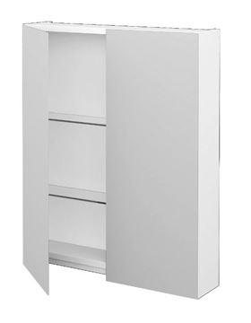 DŘEVOJAS PREMIUM GA2E 60 zrcadlová skříňka 60x73,9x13,8 cm, s el. zásuvkou, lamino, lesklá bílá 49198 Obrázek - fotka