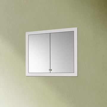 DŘEVOJAS GRID GA2OE 60 zrcadlová skříňka vestavná 72,4x86,3x14 cm, osvětlení, s el. zásuvkou, lamino, vysoce lesklá bílá 49310 Obrázek - fotka