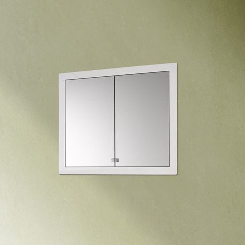 DŘEVOJAS GRID GA2OE 60 zrcadlová skříňka vestavná 72,4x86,3x14 cm, osvětlení, s el. zásuvkou, lamino, vysoce lesklá bílá 49310 Obrázek - fotka