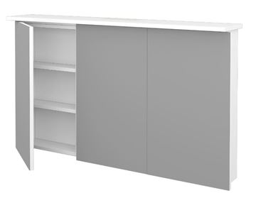 DŘEVOJAS SANI GA3O 120 zrcadlová skříňka 120x70,6x20,7 cm, osvětlení, lamino, lesklá bílá 134730 Obrázek - fotka