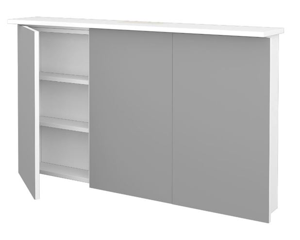 DŘEVOJAS SANI GA3O 120 zrcadlová skříňka 120x70,6x20,7 cm, osvětlení, lamino, lesklá bílá 134730 Obrázek - fotka