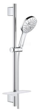 GROHE RAINSHOWER SMARTACTIVE 130 sprchová souprava 4-dílná, ruční sprcha pr. 130 mm, 3 proudy, tyč, hadice, polička, chrom 26546000 Obrázek - fotka