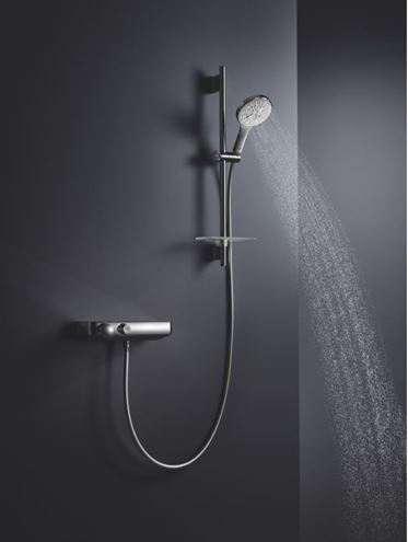 GROHE RAINSHOWER SMARTACTIVE 130 sprchová souprava 4-dílná, ruční sprcha pr. 130 mm, 3 proudy, tyč, hadice, polička, chrom 26546000 Obrázek - fotka