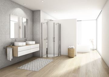 RONAL DIVERA D22ERB sprchový kout 90x90 cm, R550, křídlové dveře, sklo, aluchrom/Screen D22ERB55 090 50 87 Obrázek - fotka