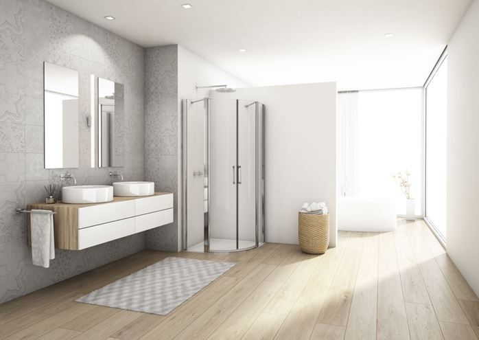 RONAL DIVERA D22ERB sprchový kout 90x90 cm, R550, křídlové dveře, sklo, aluchrom/Screen D22ERB55 090 50 87 Obrázek - fotka