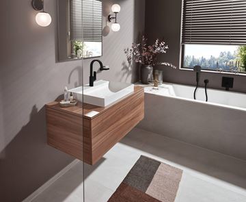 HANSGROHE VIVENIS umyvadlová stojánková baterie, s odtokovou soupravou a otočným výtokem, EcoSmart, matná černá 75030670 Obrázek - fotka