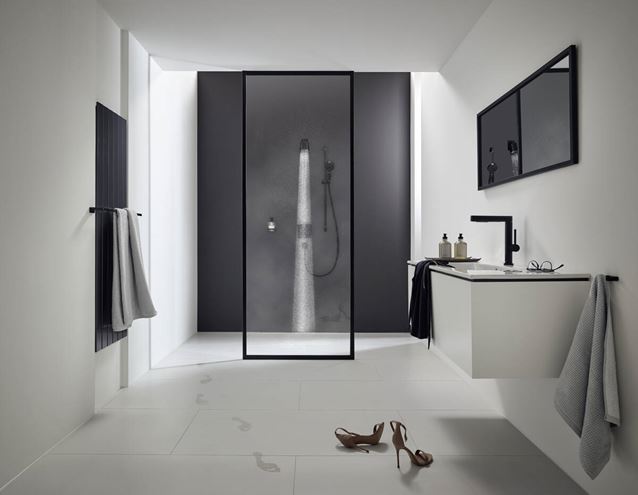 HANSGROHE PULSIFY sprchové rameno 80 mm, nástěnné, matná černá 24139670 Obrázek - fotka