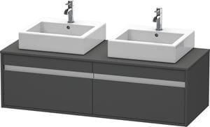 DURAVIT KETHO skříňka pod umyvadlo 140x55x42,6 cm, 2 zásuvky, Graphit matt