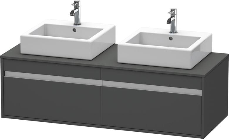 DURAVIT KETHO skříňka pod umyvadlo 140x55x42,6 cm, 2 zásuvky, Graphit matt KT6697B4949 Obrázek - Hlavní obrázek