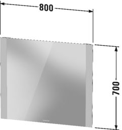 DURAVIT zrcadlo 80x70 cm, s osvětlením, se senzorem LM7876000000000 Technický nákres