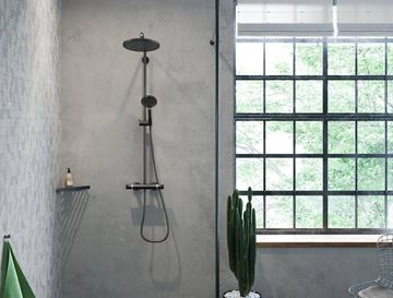 HANSGROHE CROMA SELECT S SHOWERPIPE 280 sprchový set s termostatickou baterií, horní sprcha, ruční sprcha se 2 proudy, tyč, hadice, matná bílá 26890700 Obrázek - fotka