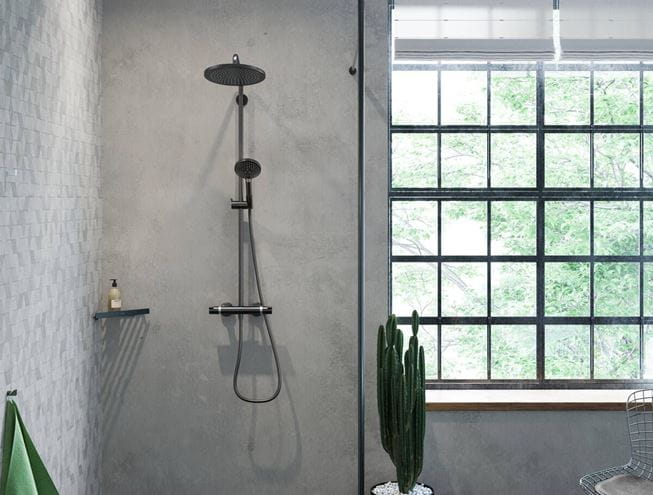 HANSGROHE CROMA SELECT S SHOWERPIPE 280 sprchový set s termostatickou baterií, horní sprcha, ruční sprcha se 2 proudy, tyč, hadice, matná bílá 26890700 Obrázek - fotka