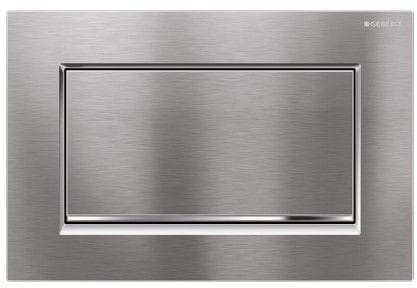 GEBERIT SIGMA 10 SQUARE ovládací tlačítko splachování, Start/Stop, easy-to-clean, zinek, kartáčovaný/lesklý chrom 115.893.KX.1 Obrázek - Hlavní obrázek