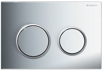 GEBERIT OMEGA 20 ovládací tlačítko pro dvě splachování, plast, lesklý/matný chrom