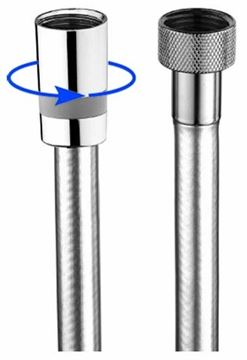 SANJET INFINITY sprchová hadice 2000 mm, hladká, s ochranou proti překroucení, stříbrná