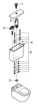 GROHE EURO CERAMIC WC kombi nádržka, boční a zadní přívod vody, 2 množství splachování, alpská bílá 39333000 Obrázek - fotka