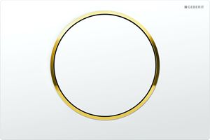 GEBERIT SIGMA 10 ovládací tlačítko splachování, Start/Stop, plast, bílá/zlatá