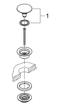 GROHE umyvadlová výpust, click-clack, s přepadem, hard graphite 65807A00 Obrázek - fotka