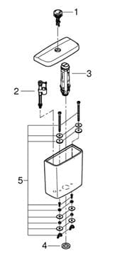GROHE BAU CERAMIC WC kombi nádržka, spodní přívod vody, alpská bílá 39436000 Obrázek - fotka