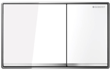 GEBERIT OMEGA 60 ovládací tlačítko pro dvě splachování, bílá/lesklý chrom