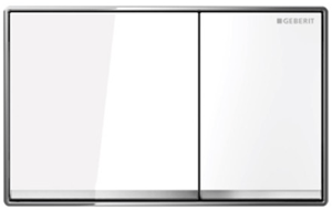 GEBERIT OMEGA 60 ovládací tlačítko pro dvě splachování, bílá/lesklý chrom