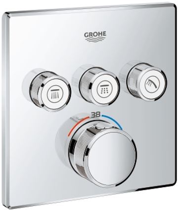 GROHE GROHTHERM SMARTCONTROL podomítková termostatická baterie, pro 3 spotřebiče, Water Saving, chrom 29126000 Obrázek - Hlavní obrázek