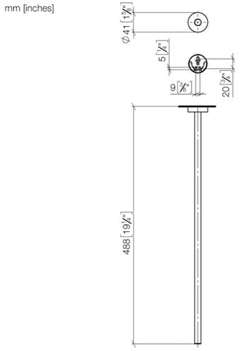 DORNBRACHT META držák ručníku 488 mm, chrom 83 211 979-00 Technický nákres
