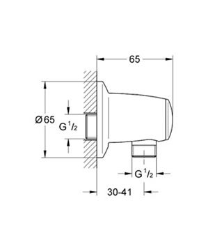 GROHE MOVARIO nástěnné kolínko G1/2", chrom 28405000 Technický nákres
