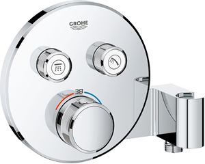 GROHE GROHTHERM SMARTCONTROL podomítková termostatická baterie, pro 2 spotřebiče, s připojením pro hadici a s držákem, Water Saving, chrom