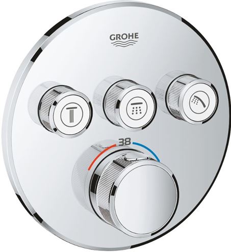 GROHE GROHTHERM SMARTCONTROL podomítková termostatická baterie, pro 3 spotřebiče, Water Saving, chrom 29121000 Obrázek - Hlavní obrázek