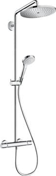 HANSGROHE CROMA SELECT S SHOWERPIPE 280 sprchový set s termostatem, horní sprcha, ruční sprcha se 3 proudy, tyč, hadice, EcoSmart, chrom