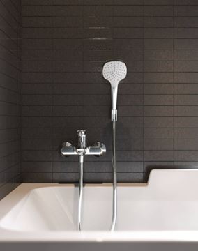 HANSGROHE CROMA SELECT E 1JET sprchová souprava 3-dílná, ruční sprcha 110x110 mm, hadice, držák, bílá/chrom 26412400 Obrázek - fotka