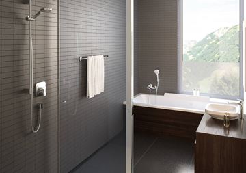 HANSGROHE CROMA SELECT E 1JET sprchová souprava 3-dílná, ruční sprcha 110x110 mm, hadice, držák, bílá/chrom 26412400 Obrázek - fotka
