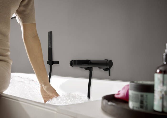 HANSGROHE FINORIS vanová nástěnná baterie, s přepínačem, matná černá 76420670 Obrázek - fotka