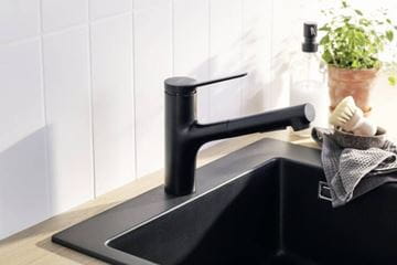 HANSGROHE ZESIS M33 dřezová baterie, s vytahovací sprškou, sBox lite, matná černá 74803670 Obrázek - fotka